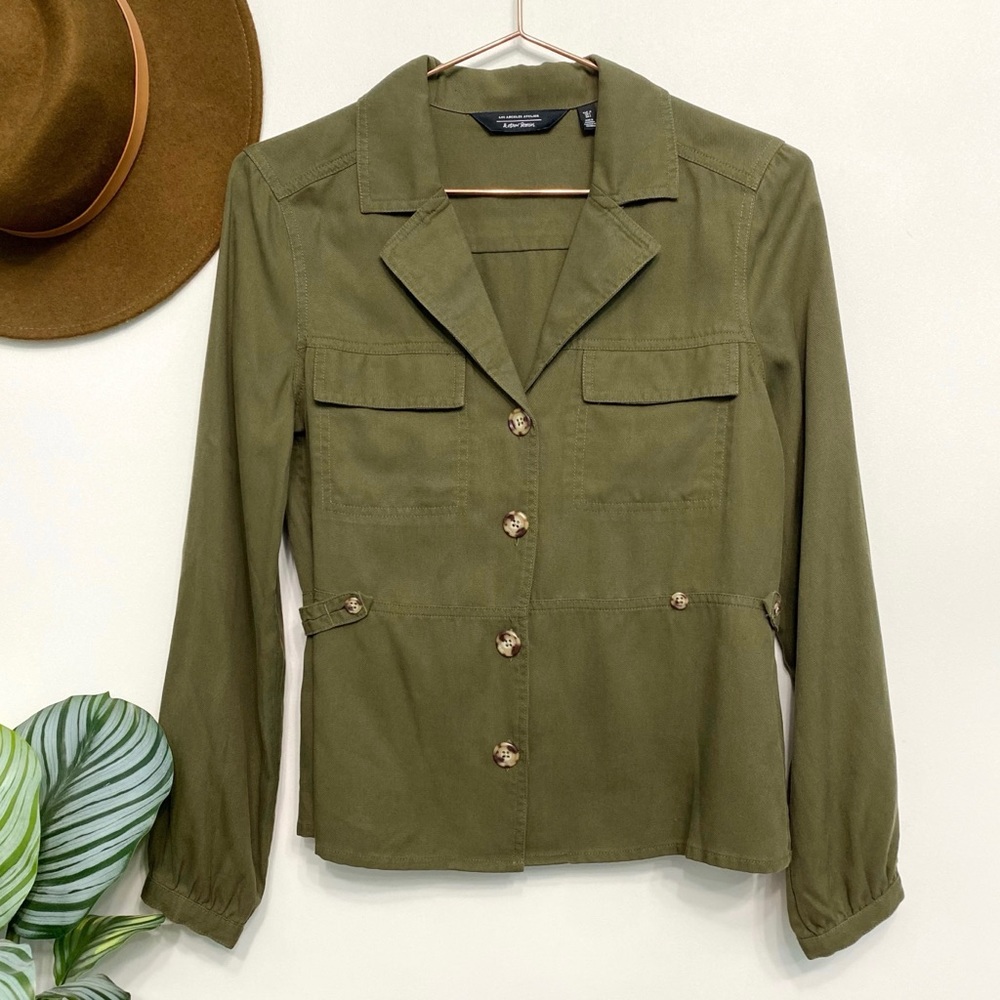 & other stories | army olive green utility shacket lyocell 4